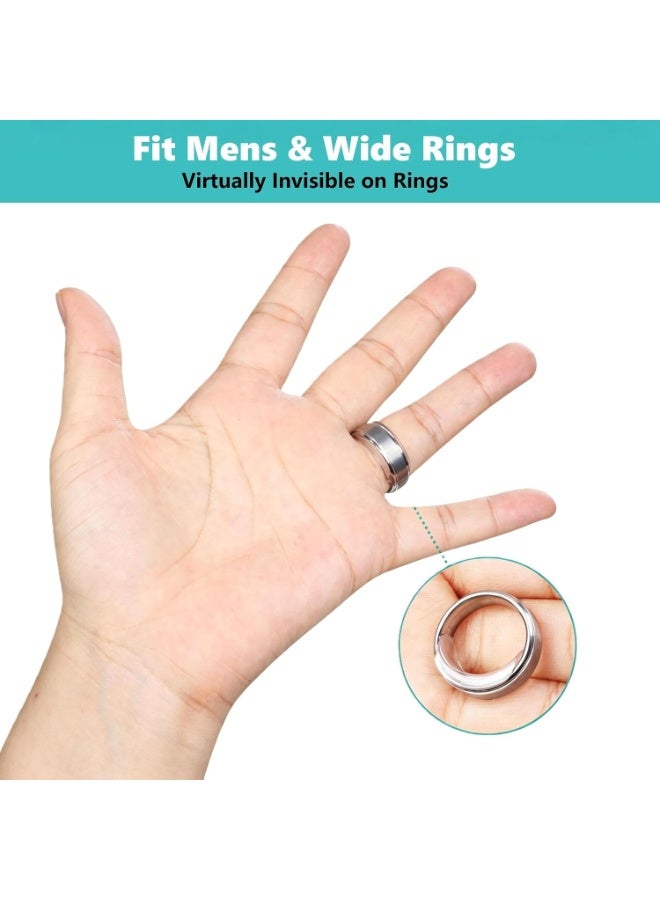 Ring Sizers for Loose Wide Rings - Invisible Clip-on Ring Size Adjusters|   Fit Wide Rings Only, for Flat Band Width from 4mm to 10mm, Patented Clear Clip-on Ring Sizers in 4 Sizes - Image 4