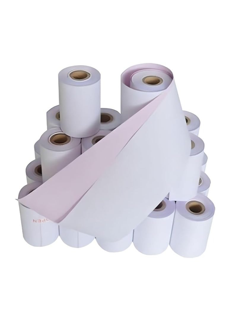 Terabyte 76 x 76mm, 2ply Premium Paper Till EPOS Kitchen Printer Receipt Rolls - Carbonless - (Box of 20 Rolls) - 2 PLY, Non-Thermal