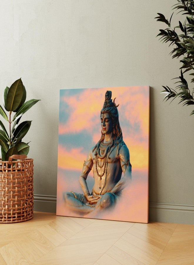 Casperme Lord Shiva Wall Painting For Living Room, Religious & Traditional Home Decor, Hindu God Ideal for Bedroom, Hotels & Office Decoration (76 x 76 cm) (Multi) - Image 4