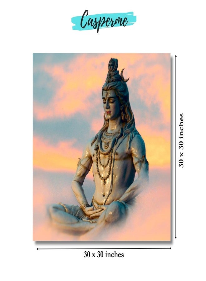 Casperme Lord Shiva Wall Painting For Living Room, Religious & Traditional Home Decor, Hindu God Ideal for Bedroom, Hotels & Office Decoration (76 x 76 cm) (Multi) - Image 3