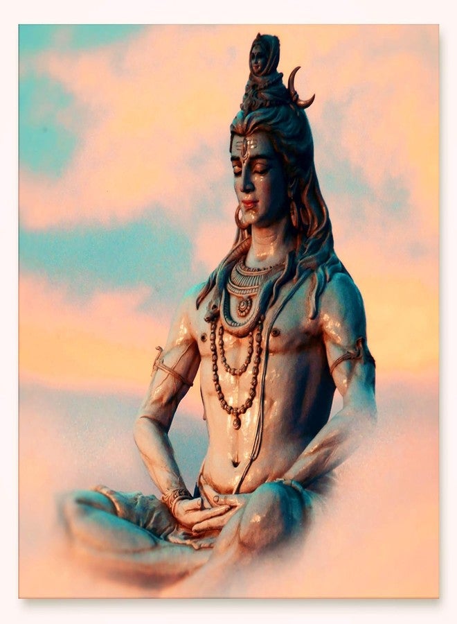 Casperme Lord Shiva Wall Painting For Living Room, Religious & Traditional Home Decor, Hindu God Ideal for Bedroom, Hotels & Office Decoration (76 x 76 cm) (Multi) - Image 2
