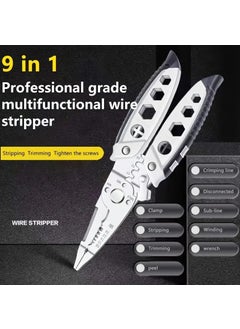 Stavae Stavae Multifunctional cable stripper crimper cable cutting pliers adjustable automatic wire stripper tool stainless steel multifunctional cable cutting stripper crimping tool 1PCS  - Image 2