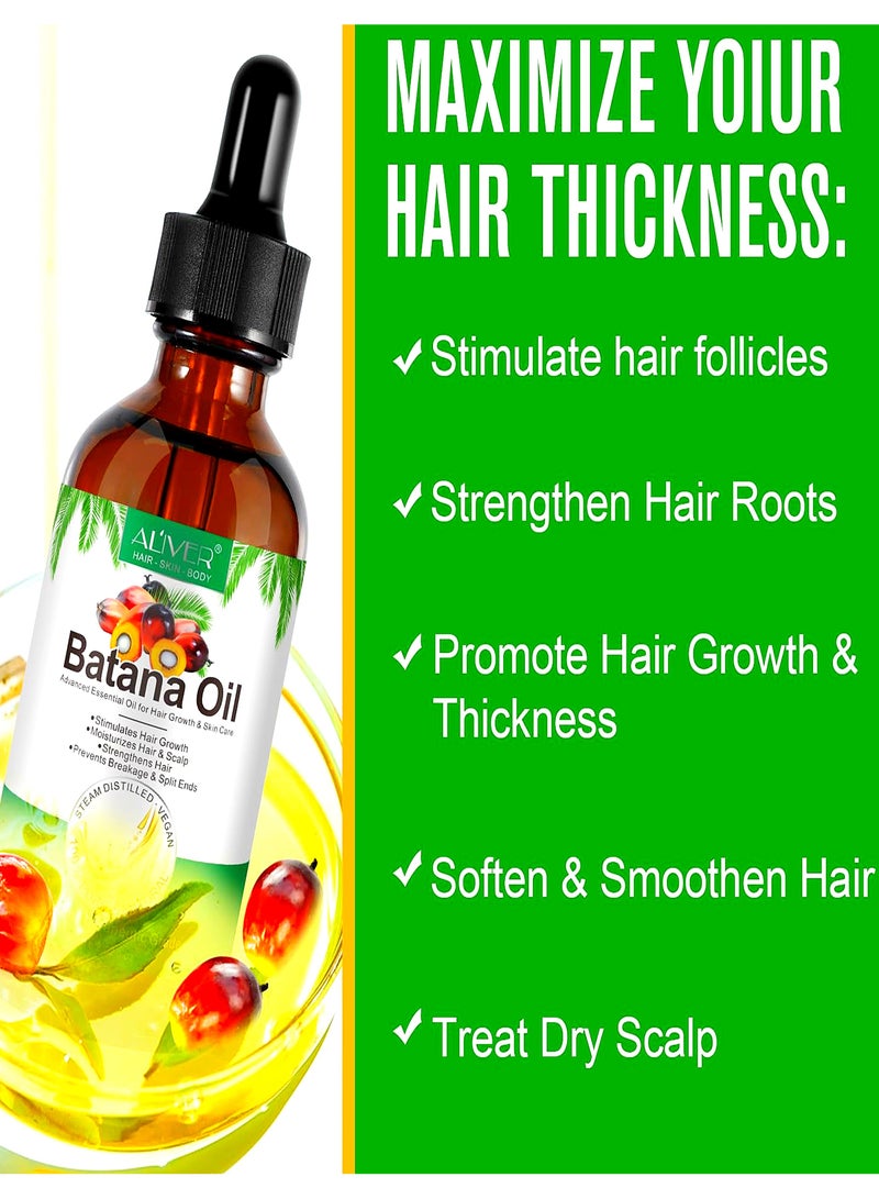 أليفر زيت باتانا لنمو الشعر 60 مل | زيت باتانا خام طبيعي 100% لنمو الشعر | زيت باتانا الأساسي المتقدم لإصلاح الشعر الرقيق، الشعر التالف، يغذي الشعر الرقيق وفروة الرأس ونمو الشعر - Image 3