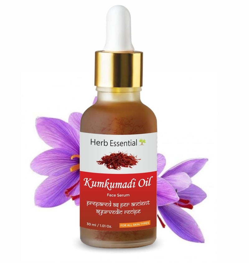 Herb Essential Kumkumadi Face Serum Oil for Glowing Skin and Even Complexion Made with Potent Herbs Ideal for All Skin Types 30Ml - Image 1