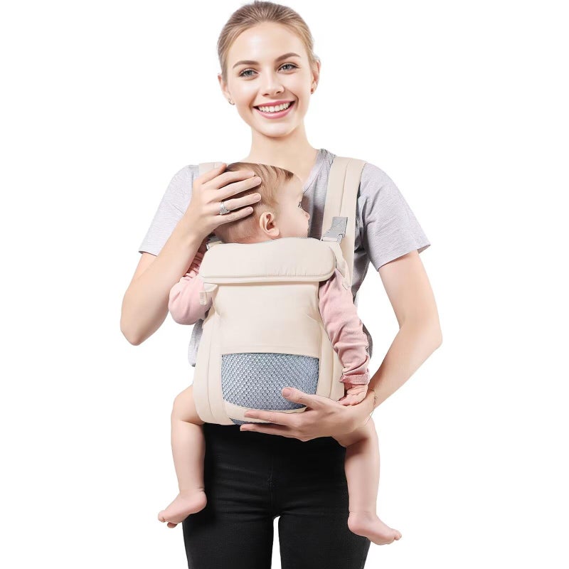 شياون Baby Carrier Newborn to Toddler, Cozy Baby Wrap Carrier(7-30lbs), Easily Adjustable Toddler Carrier, Lightweight Baby Holder Carrier, Baby Sling Carrier, Beige - Image 1