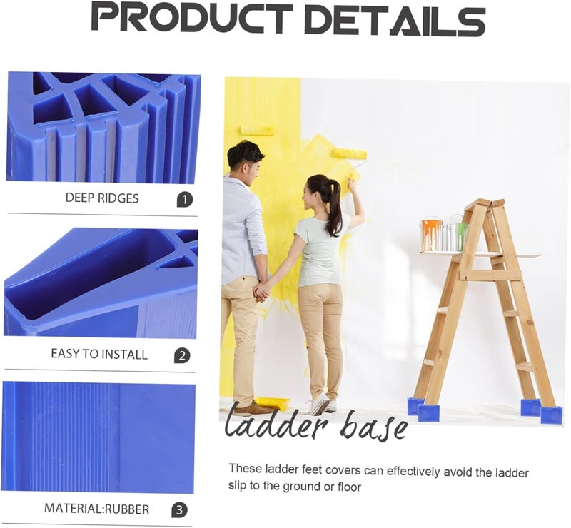 NUOBESTY 2pcs Slip Stair Strips Ladder Accessories Non-Slip Ladder Foot Pads for Stairs Decor - Image 5