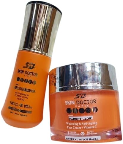 Skin Doctor Carrot Glow Whitening Anti Ageing Serum Face Cream Vitamin C