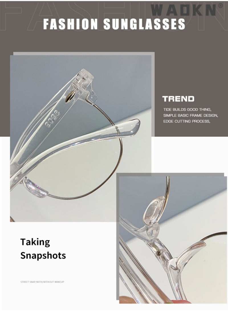 دبليو أيه أو كي أن بلو راي نظارات واقية مناسبة للرجال والنساء على قراءة الأشعة فوق البنفسجية حماية العين من التعب منع الكمبيوتر لعبة القراءة والتلفزيون ، بلو راي حماية العين من التعب ، مرشحات معدنية بلو راي نظارات لعبة - Image 2