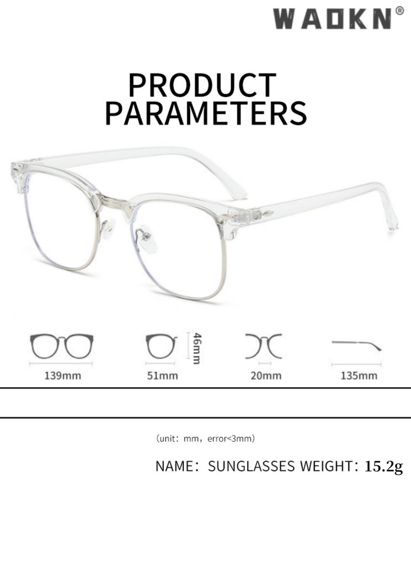 دبليو أيه أو كي أن بلو راي نظارات واقية مناسبة للرجال والنساء على قراءة الأشعة فوق البنفسجية حماية العين من التعب منع الكمبيوتر لعبة القراءة والتلفزيون ، بلو راي حماية العين من التعب ، مرشحات معدنية بلو راي نظارات لعبة - Image 3