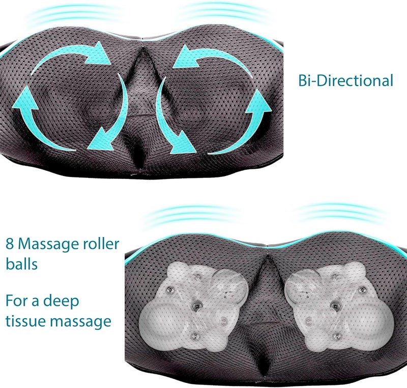 InvoSpa Shiatsu Neck and Back Massager with Heat - Deep Kneading Pillow for Massage - Electric Full Body Massager - Image 3