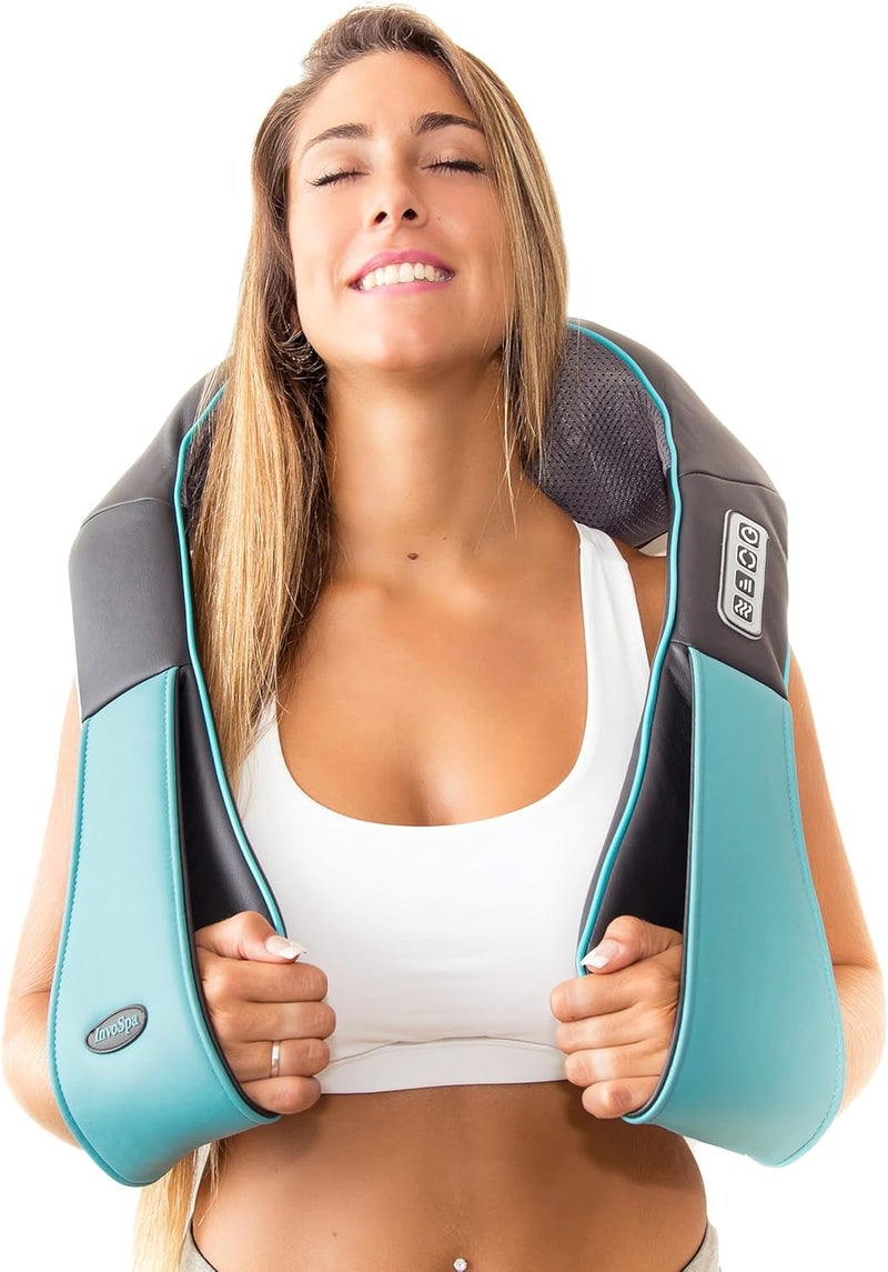 InvoSpa Shiatsu Neck and Back Massager with Heat - Deep Kneading Pillow for Massage - Electric Full Body Massager - Image 1