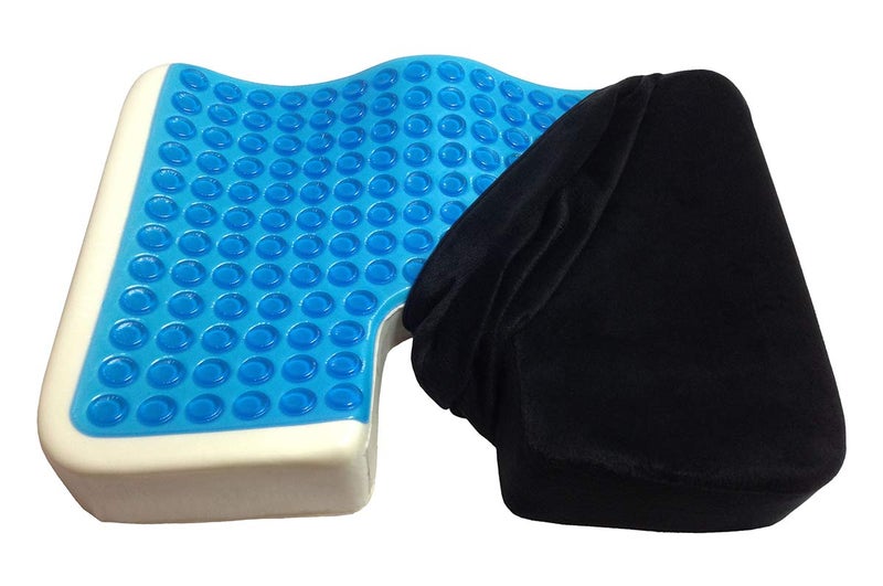 Kieba Coccyx Seat Cushion, Cool Gel Memory Foam Large Orthopedic Tailbone Pillow for Sciatica, Back, and Tailbone Pain (Black) - Image 1