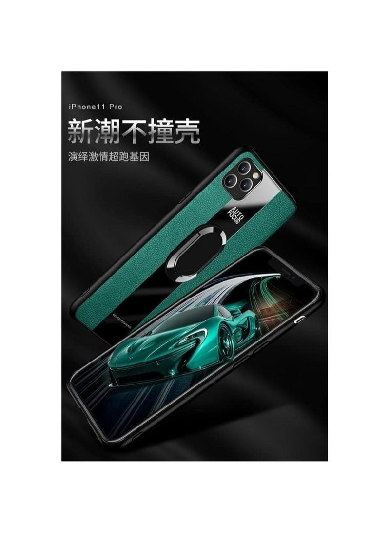 غطاء مسند للحماية من السقوط من الجلد الصلب الصلب ELMO3EZZ مع حامل وحلقة لهاتف اوبو فايند X3 برو (أخضر) - Image 2