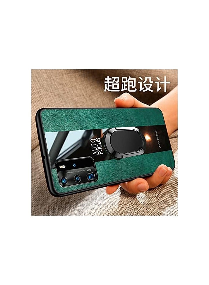 غطاء مسند للحماية من السقوط من الجلد الصلب الصلب ELMO3EZZ مع حامل وحلقة لهاتف اوبو فايند X3 برو (أخضر) - Image 4