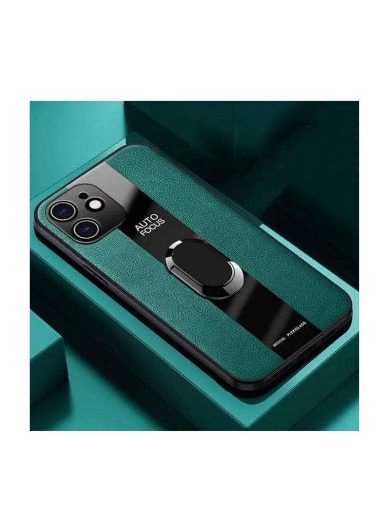 غطاء مسند للحماية من السقوط من الجلد الصلب الصلب ELMO3EZZ مع حامل وحلقة لهاتف اوبو فايند X3 برو (أخضر) - Image 3