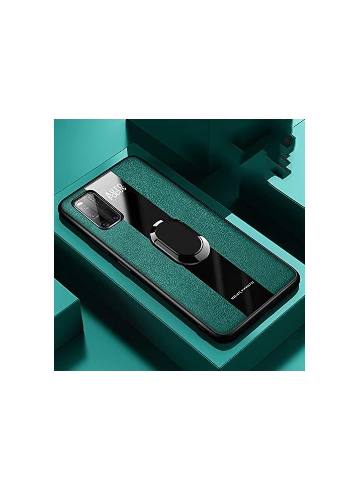 غطاء مسند للحماية من السقوط من الجلد الصلب الصلب ELMO3EZZ مع حامل وحلقة لهاتف اوبو فايند X3 برو (أخضر) - Image 5