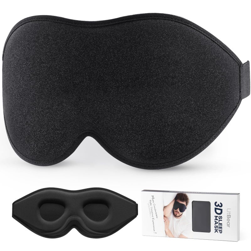 LitBear Sleep Mask for Side Sleeper Women Men, Eye Mask for Sleeping Light Blocking, 3D Contoured Cup Sleeping Mask, Soft Breathable Sleep Eye Mask with Adjustable Elastic Strap for Travel - Image 1