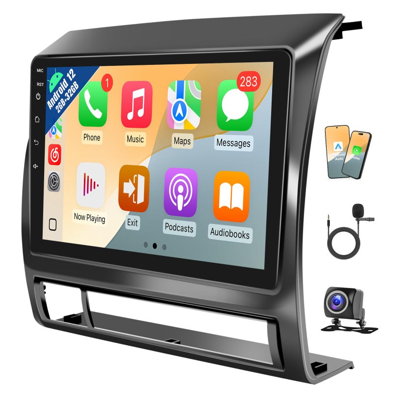 Naifay Car Radio for Toyota Tacoma 2005-2015 Stereo, 9inch IPS Touch Screen for Toyota Tacoma Radio with Carplay Android Auto/Bluetooth/GPS/WiFi/SWC/MIC (Non-J.B.L Version) - Image 1
