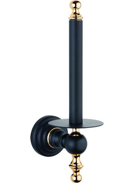 Saray Banyo Saray Bathroom Artemis Black Gold Spare Paper Holder  - Image 1