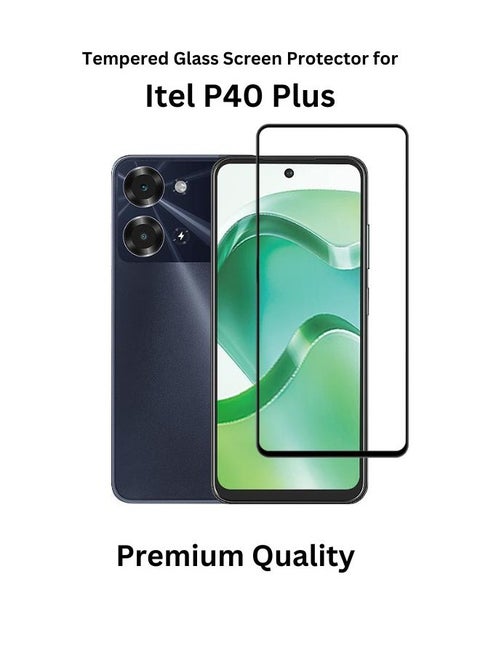 Generic Glass Screen Protector For itel P40 Plus- Black
