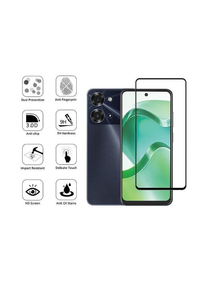 Generic Glass Screen Protector For itel P40 Plus- Black