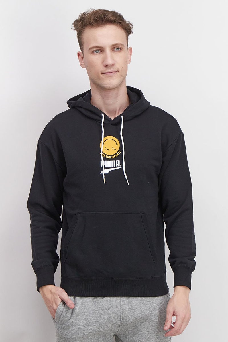 PUMA Men Regular Fit Hooded Sweatshirt, Black  - Image 1