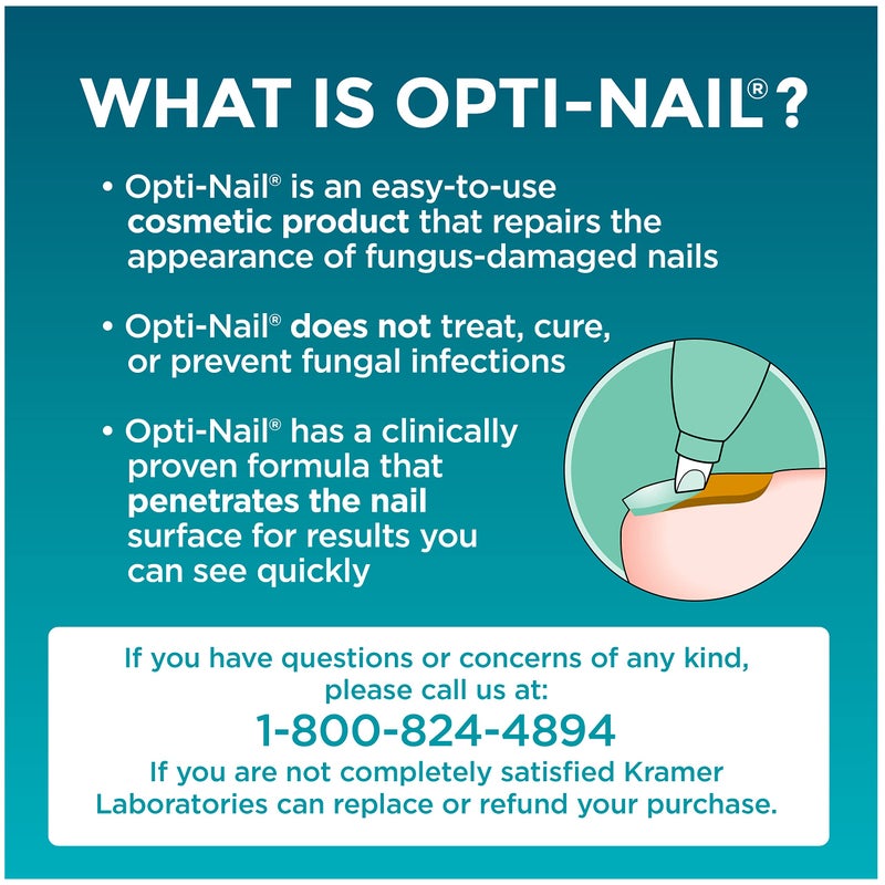 Opti-Nail قلم إصلاح الأظافر الفطرية أوبتي-نايل، يستعيد المظهر الصحي للأظافر المتغيرة اللون أو التالفة بسبب فطر الأظافر، 0.125 أونصة سائلة - Image 2