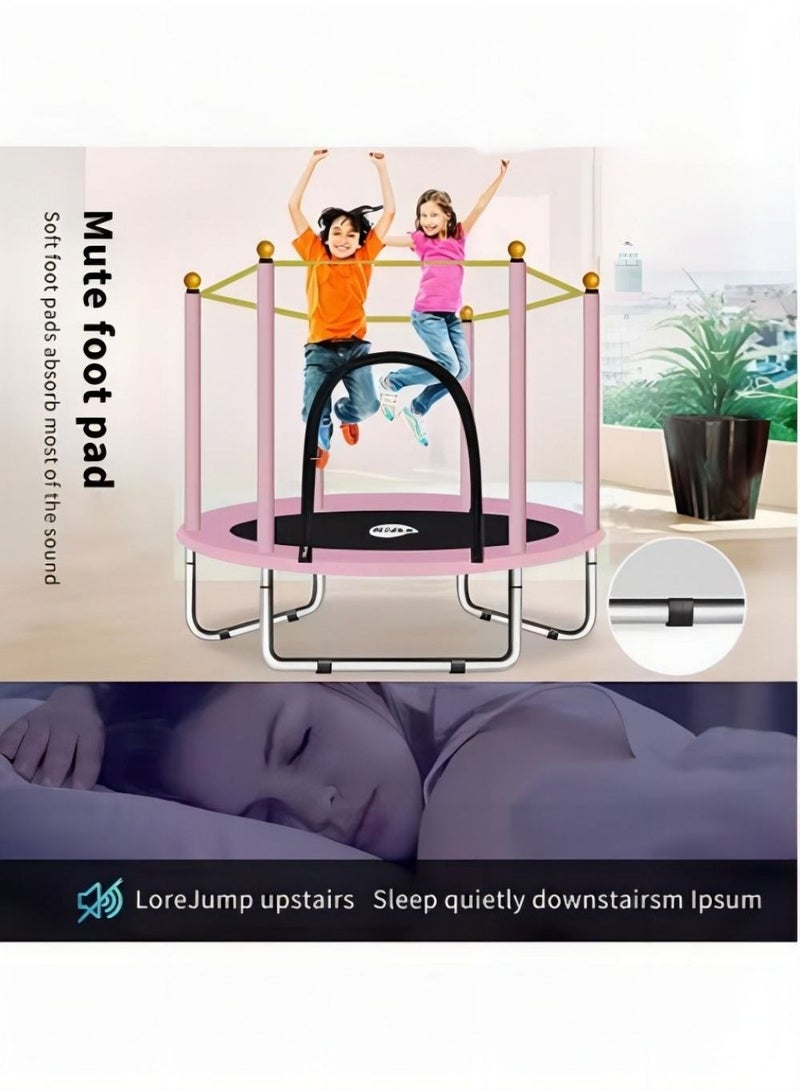 Children's Sports and Outdoor Activities Trampoline Toy Pink 140x140x100cm  - Image 2