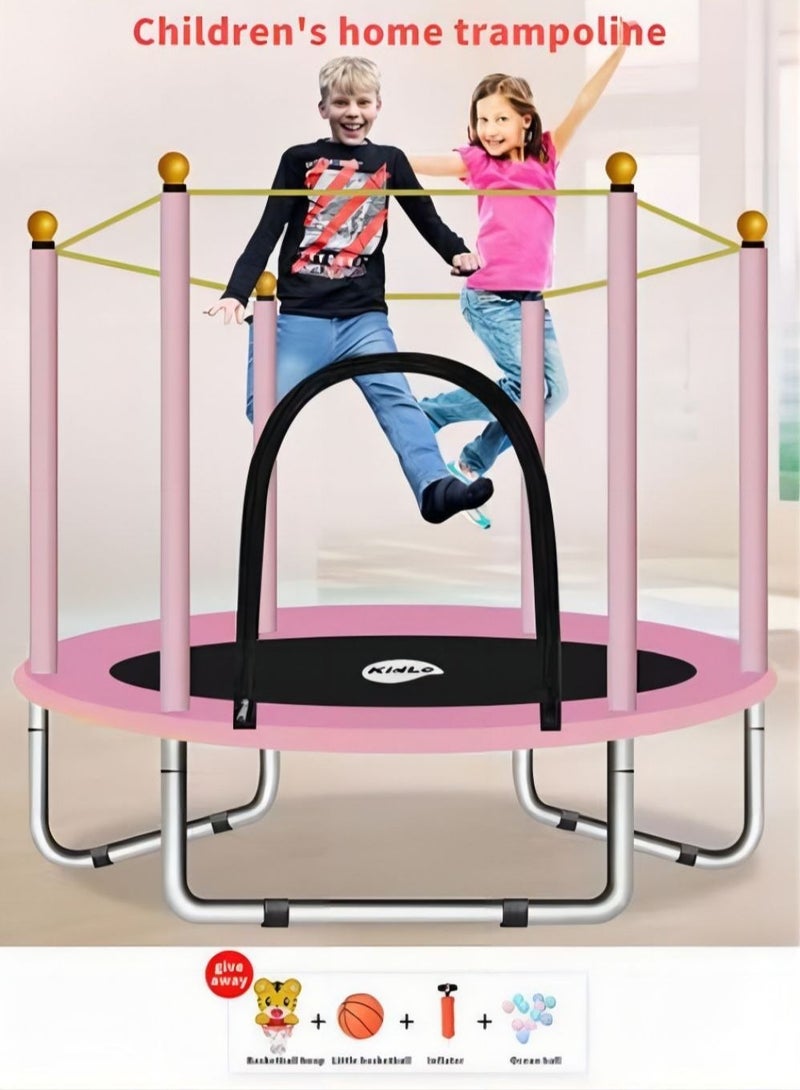 Children's Sports and Outdoor Activities Trampoline Toy Pink 140x140x100cm  - Image 5
