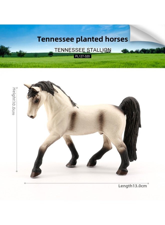 Simulation Solid Wild Animal Model Steed Black Horse Qianli Horse White Horse Ranch Children's Plastic Children's Toys-Color:PL127-320 Tennessee Stallion  - Image 1
