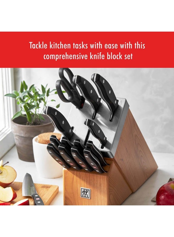 Zwilling طقم سكاكين TWIN المميز 15 قطعة مع كتلة شحذ ذاتي - بني - Image 2