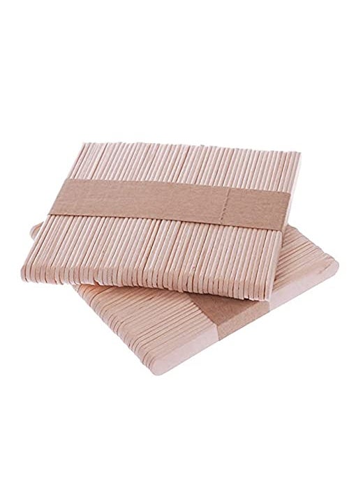HOUSE HATCH HOUSE HATCH Wood Ice Cream Sticks Popsicle Sticks and Spoon Beige 50 Pcs Packet 2 Packets 