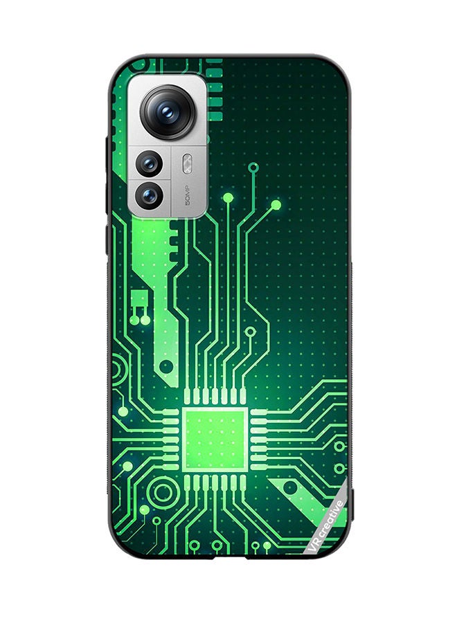 VR CREATIVE Protective Case Cover For Xiaomi 12 Pro Circuit Design Multicolour - Image 1