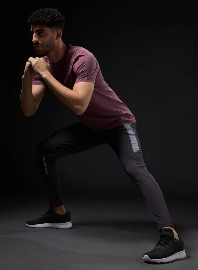 Technosport Technosport Men Contrast Side Panel Slim Fit Track Pants