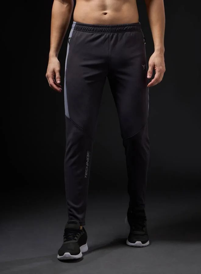 Technosport Technosport Men Contrast Side Panel Slim Fit Track Pants