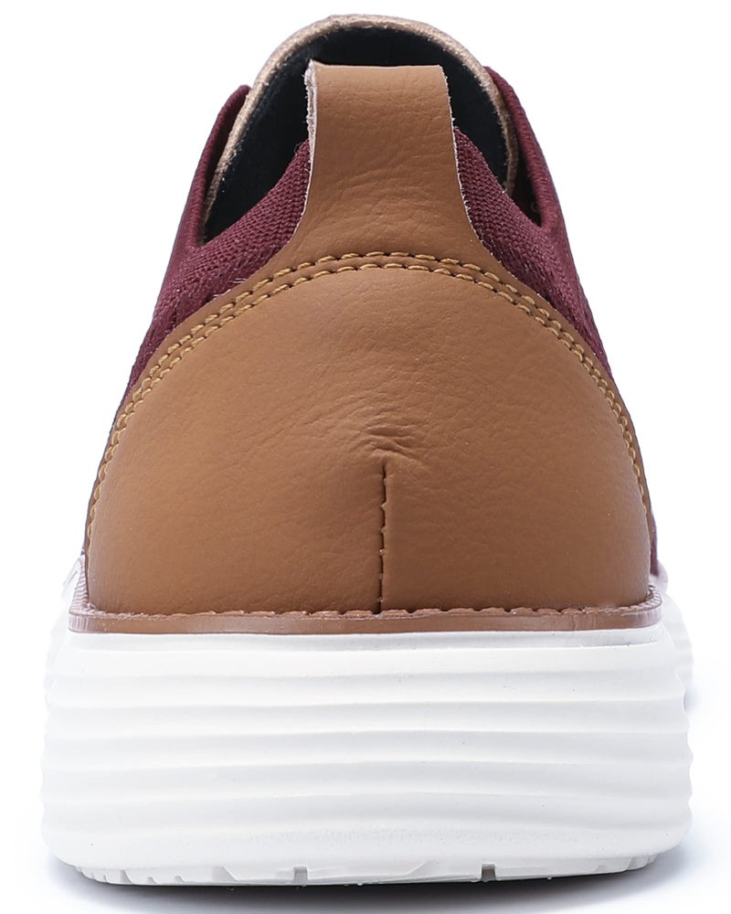 VILOCY Men's Casual Dress Sneakers Oxfords Business Shoes Lace Up Lightweight Comfortable Breathable Walking Knit Mesh Fashion Sneakers Tennis Wine Red,EU40 - Image 5