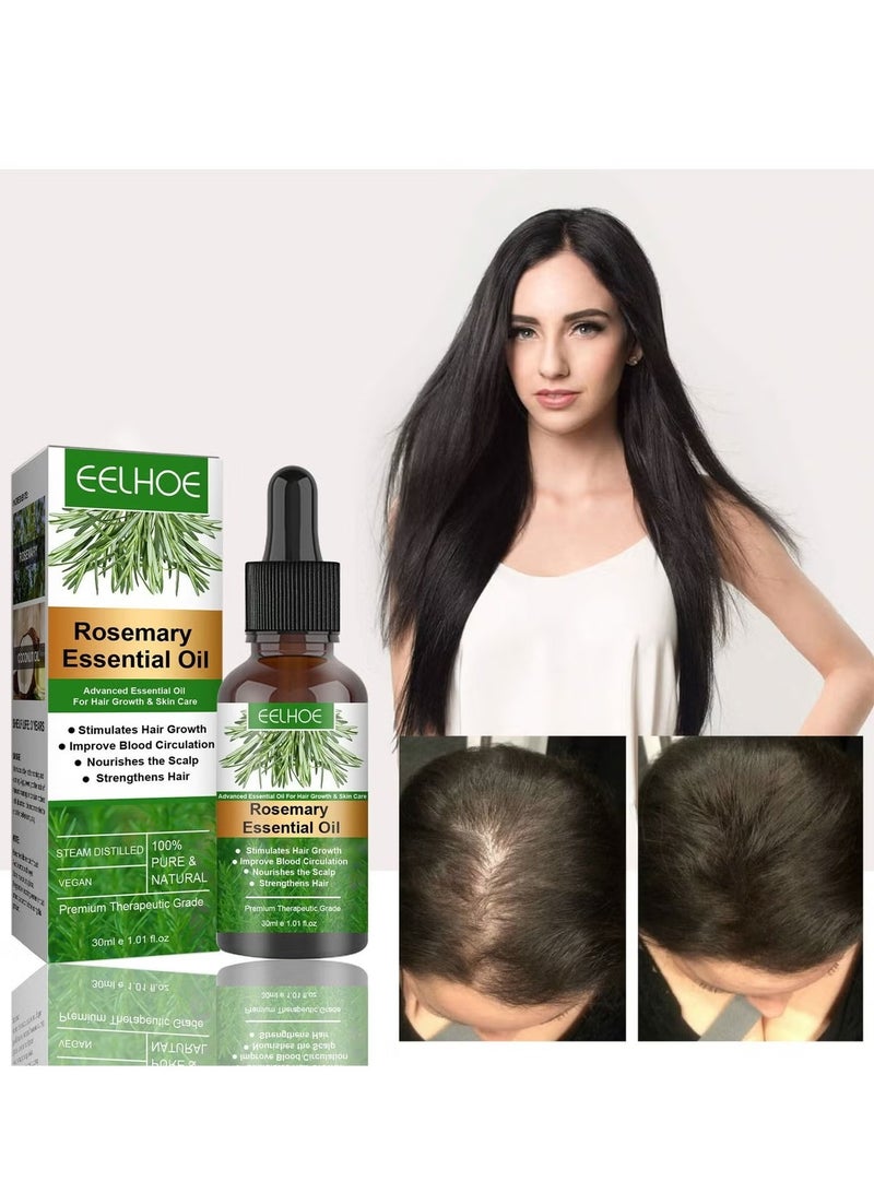 EELHOE Rosemary Essential Oil for Hair Growth - 100% Pure Natural Therapeutic Grade Oil, Stimulates Hair Growth, Nourishes Scalp, Strengthens Hair, Improves Blood Circulation for Hair & Skin Care, 30ml - Image 4