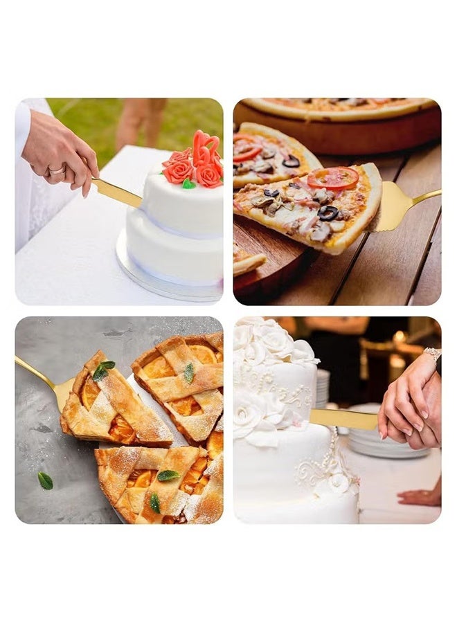 مجموعة تقديم الكيك سكين كعكة الزفاف ومجموعة الخادم أواني قطع الكيك الفولاذ المقاوم للصدأ كيك القاطع سكين الكيك المسنن المهنية الحلوى خادم لكعكة الجبن فطيرة البيتزا - Image 3