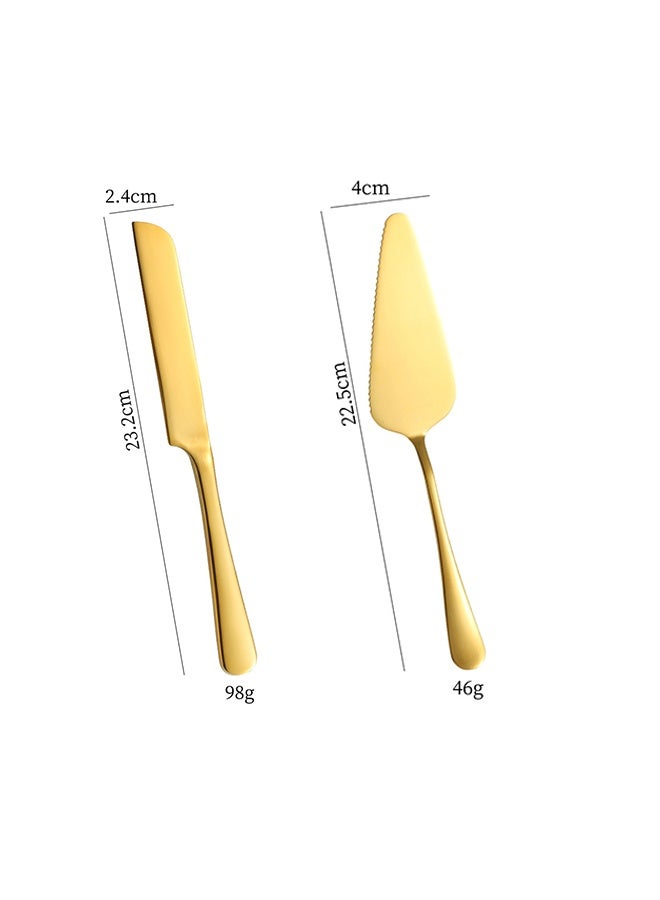 مجموعة تقديم الكيك سكين كعكة الزفاف ومجموعة الخادم أواني قطع الكيك الفولاذ المقاوم للصدأ كيك القاطع سكين الكيك المسنن المهنية الحلوى خادم لكعكة الجبن فطيرة البيتزا - Image 2