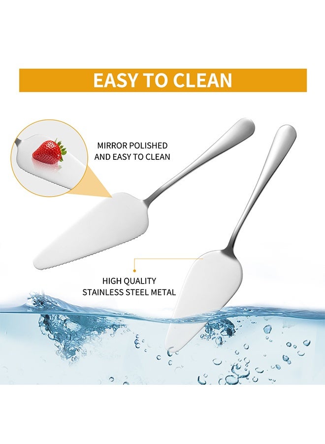 مجموعة تقديم الكيك سكين كعكة الزفاف ومجموعة الخادم أواني قطع الكيك الفولاذ المقاوم للصدأ كيك القاطع سكين الكيك المسنن المهنية الحلوى خادم لكعكة الجبن فطيرة البيتزا - Image 5