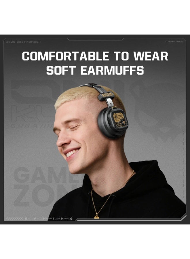 Onikuma GT803 Gaming Wireless Bluetooth Headset – Powerful Sound, 50H Battery, Clear Microphone – Black - Image 4