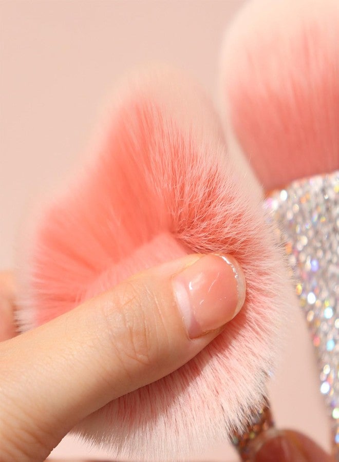 JERCLITY 1 Piece Powder Makeup Brushes Blush Brush Super Large Face Makeup Brushes Kabuki Brushes for Powder Cosmetic Nail Dust Brush Loose Powder Brush Makeup Tool(White Diamond) - Image 4