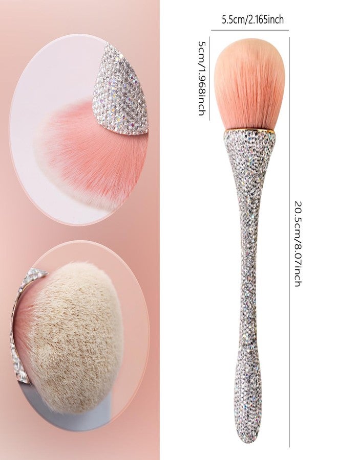JERCLITY 1 Piece Powder Makeup Brushes Blush Brush Super Large Face Makeup Brushes Kabuki Brushes for Powder Cosmetic Nail Dust Brush Loose Powder Brush Makeup Tool(White Diamond) - Image 2