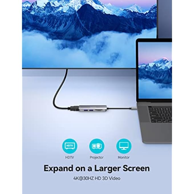 rayihni USB-C HUB, TYPE C TO USB SPLITTER, 3 PORTS USB 3.0 DATA HUB COMPATIBLE FOR MACBOOK PRO, USB TYPE C DEVICES - Image 3