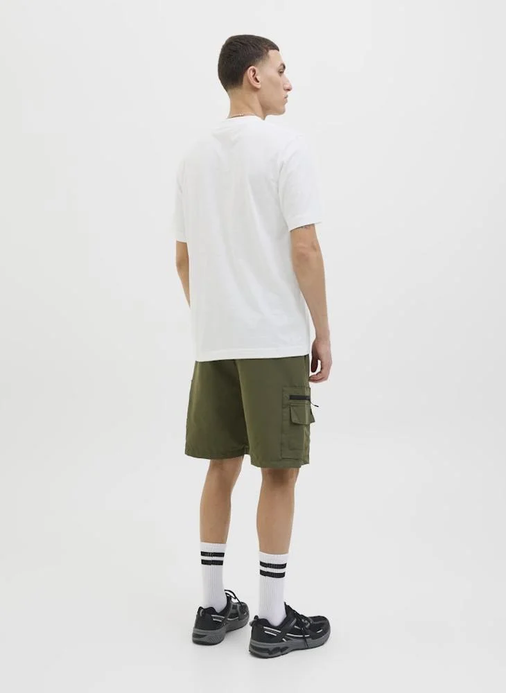 جاك اند جونز Jcosago Logo Slub Crew Neck T-Shirt
