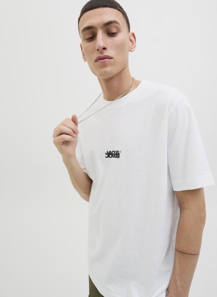 JACK & JONES Jcosago Logo Slub Crew Neck T-Shirt  - Image 3