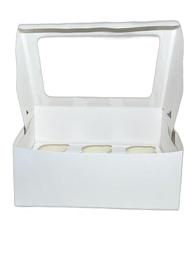 Baekence Cupcake boxes for 6 White plain Color, Pack of 100 pcs - Image 2