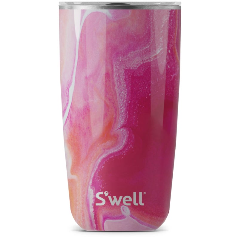 Swell Stainless Steel Tumbler with SlideOpen Lid 18oz Rose Agate Triple Layered Vacuum Insulated Containers Keeps Drinks Cold for 12 Hours and Hot for 4 BPA Free