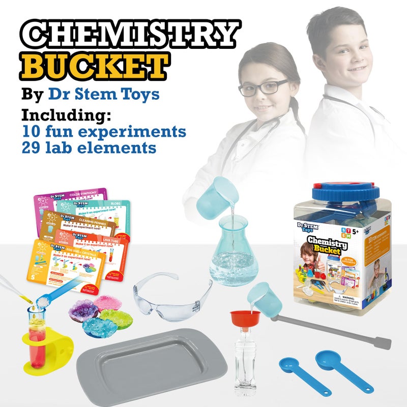 Dr. STEM Toys - Kids First Chemistry Set Science Kit | 29 Lab Elements Includes 10 Easy Experiments | Safe and Non-Toxic Ideas for Kids | Stem Experiments, Learning & Educational Toys - Image 2