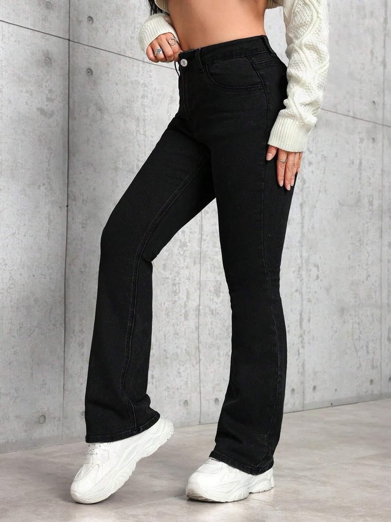 KOTTY Womens Solid Cynical Black Fit & Flared Fit Jeans (Black,30)-KTTLADIESJEANS3045L - Image 3